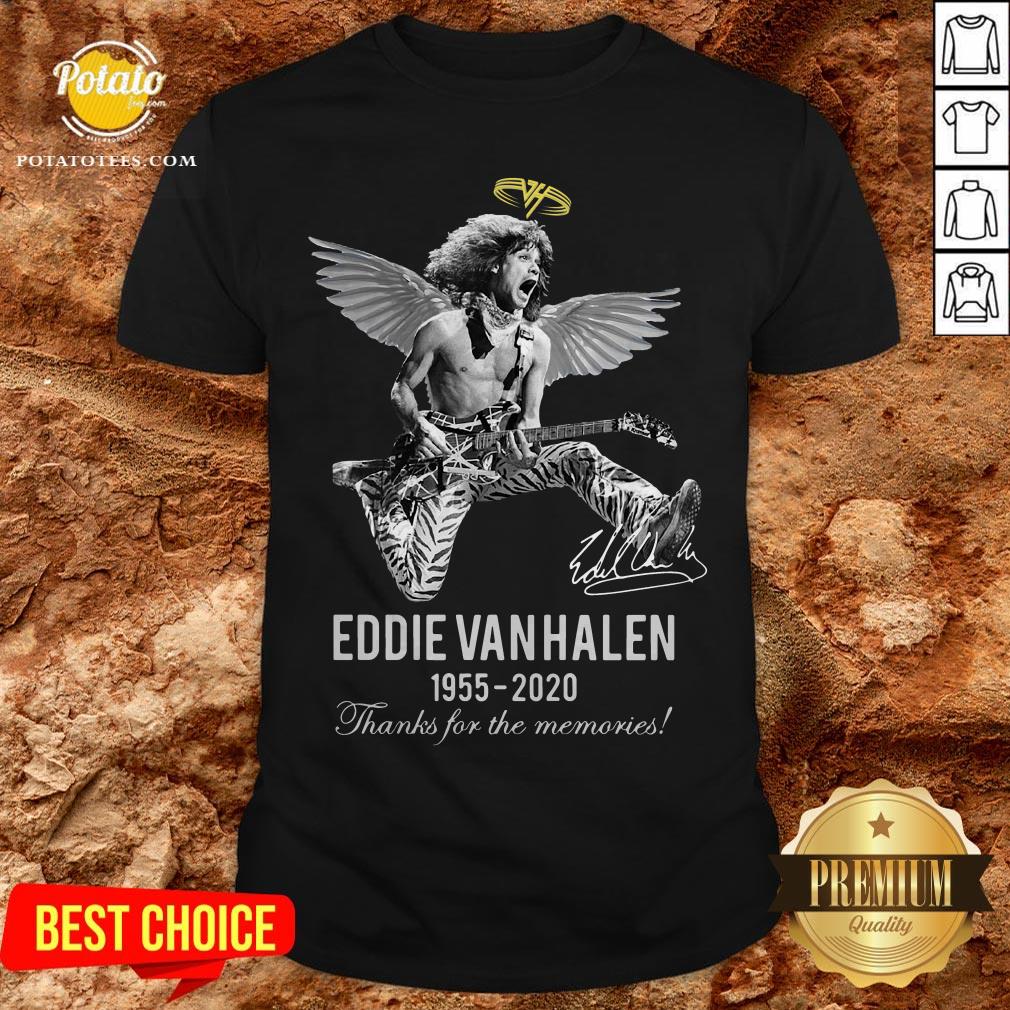 Eddie Van Halen Angle 1955 2020 Signature Thanks For The Memories Shirt Eddie Van Halen Angle 1955 2020 Signature Thanks For The Memories Shirt