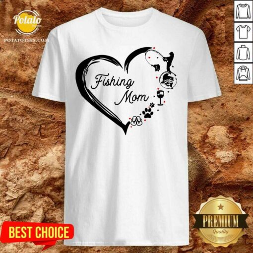 Fishing Mom Wine Paw Dog And Flip Flop Shirt