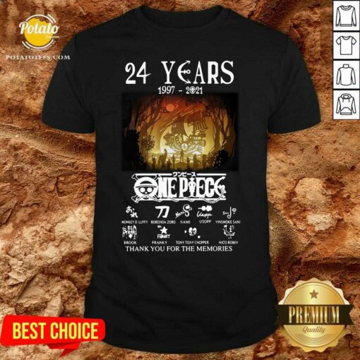Funny 24 Years 1997 2021 One Piece Signatures Thank You For The Memories Shirt