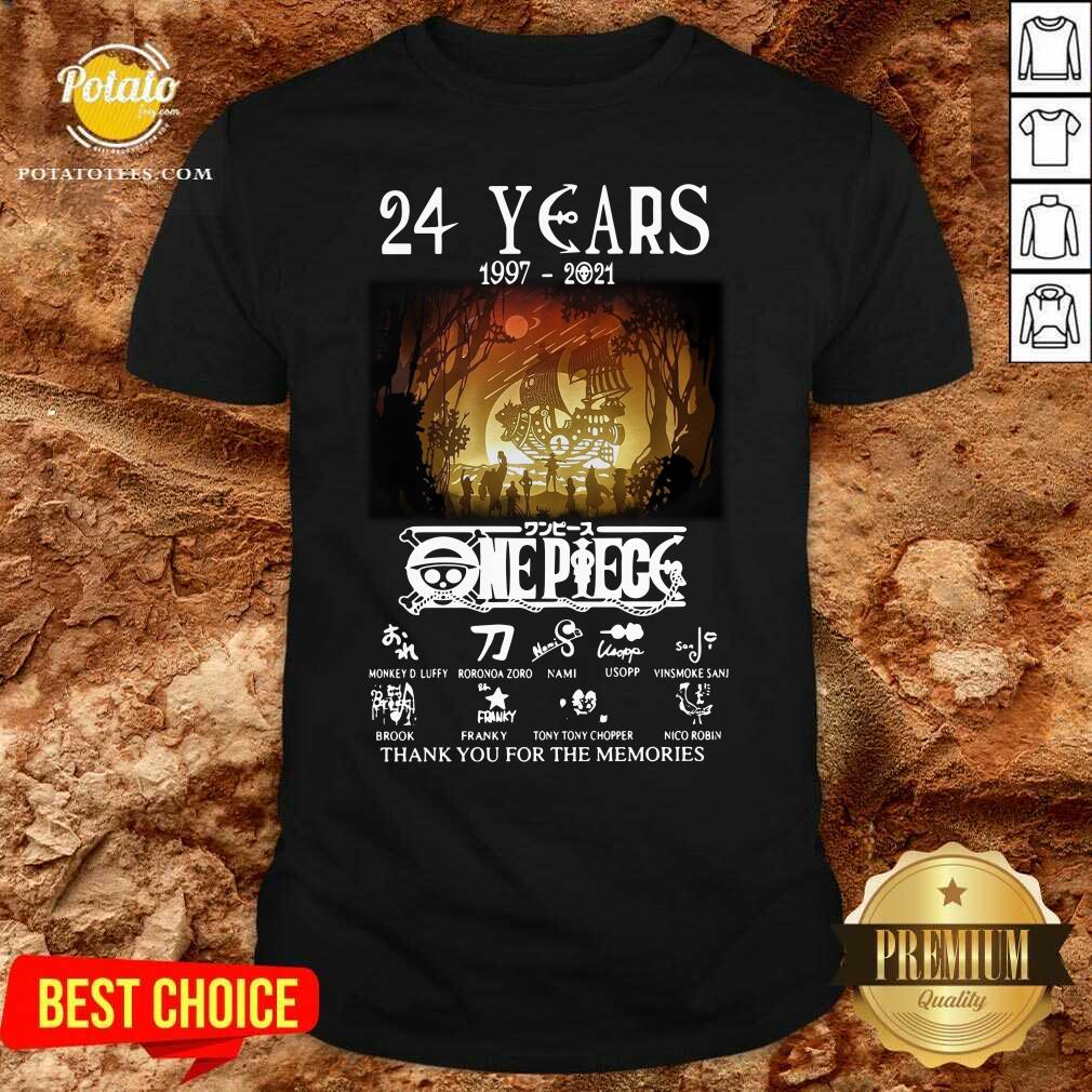 Funny 24 Years 1997 2021 One Piece Signatures Thank You For The Memories Shirt Funny 24 Years 1997 2021 One Piece Signatures Thank You For The Memories Shirt