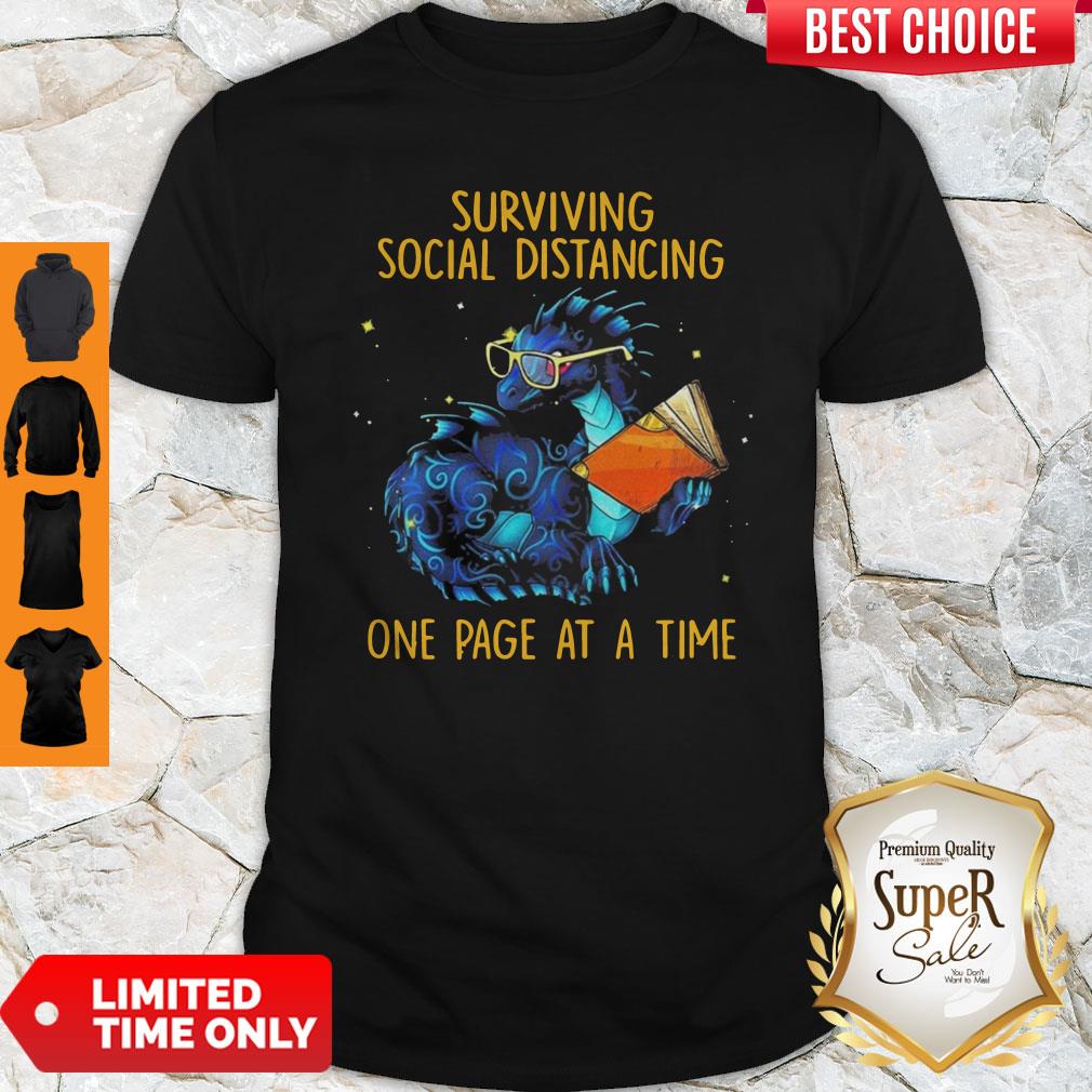 Funny Surviving Social Distancing One Page At A Time Dragon Shirt Funny Surviving Social Distancing One Page At A Time Dragon Shirt