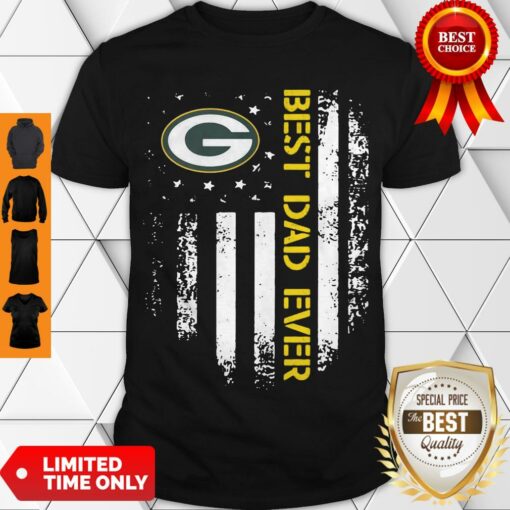 Good Green Bay Packers Best Dad Ever American Flag Shirt