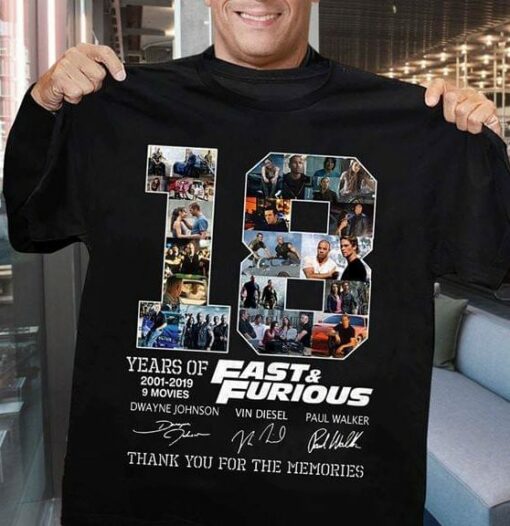 18 Years Of Fast &amp Furious Dwayne Johnson Shirt