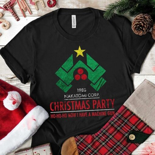 1988 Nakatomi Corp Christmas Party Ho Ho Ho Now I Have A Machine Gun Shirt