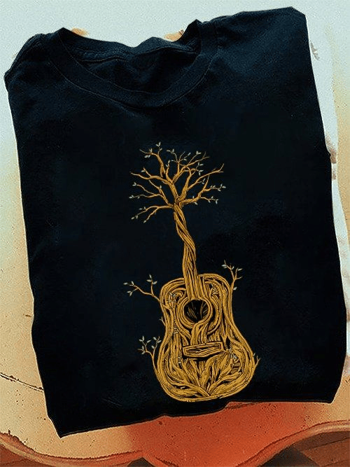 A Tree with Guitar Root, Guitarist Art T-Shirt A Tree with Guitar Root, Guitarist Art T-Shirt