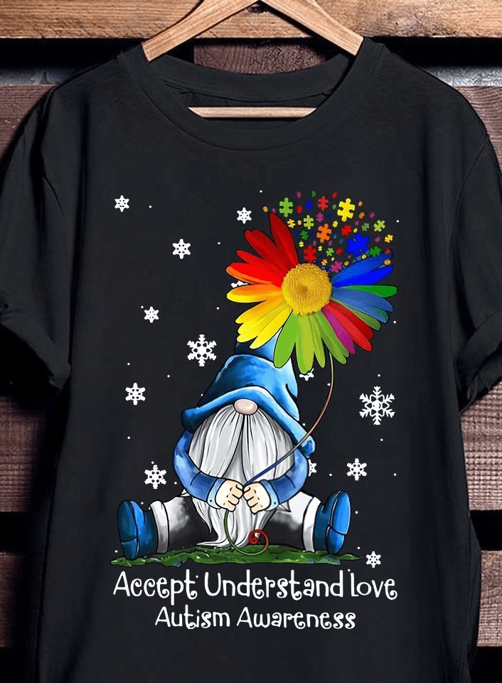 Accept Understand Love Autism Awareness Christmas Colorful Flower T-Shirt Accept Understand Love Autism Awareness Christmas Colorful Flower T-Shirt