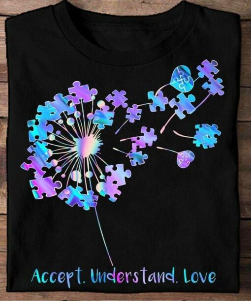 Accept Understand Love Puzzles Flowers Shirt
