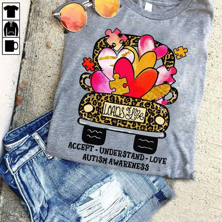 Accept Undestand Love Autism Awareness Car Full Of Love For Autism People Shirt Accept Undestand Love Autism Awareness Car Full Of Love For Autism People Shirt