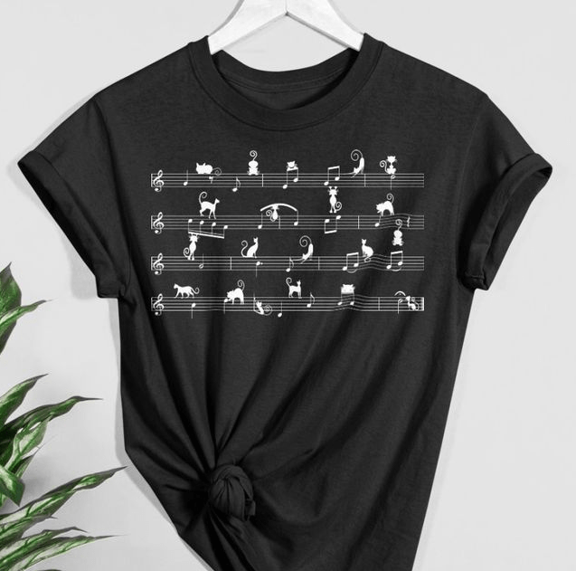 All My Life Are Cats and Music T-Shirt All My Life Are Cats and Music T-Shirt