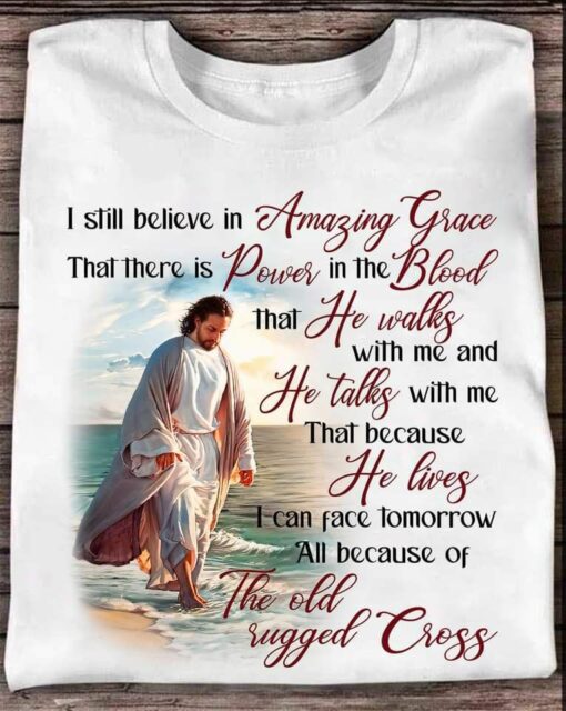 Amazing Grace Power Blood God On The Beach Shirt