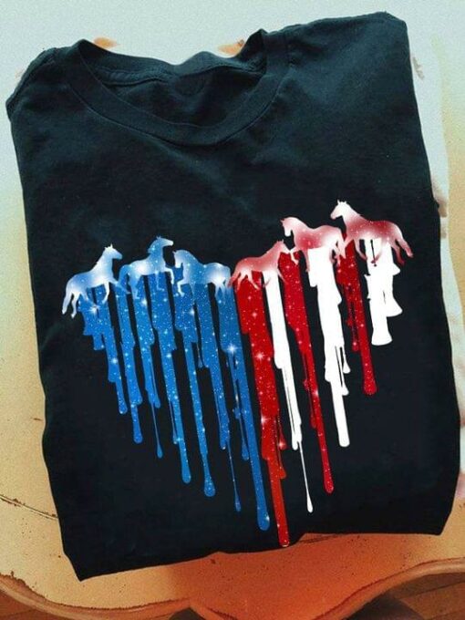 America Flag Horses Shirt