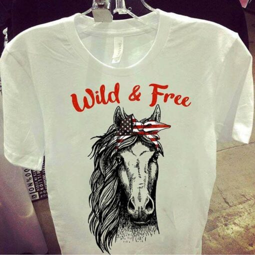 America Horse Wild And Free Shirt