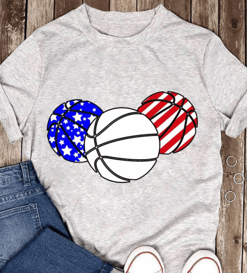 American Basketball Player 3 Balls Art T-Shirt