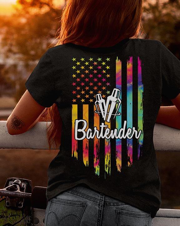 American Colorful Bartender Love Job Shirt (Back Side) American Colorful Bartender Love Job Shirt (Back Side)
