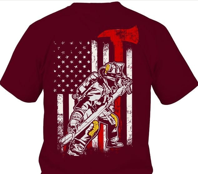 American Firefighter on the Fire Fight T-Shirt American Firefighter on the Fire Fight T-Shirt