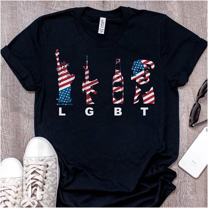 American Style LGBT Liberty Enlightening Gun Beer Trump Shirt American Style LGBT Liberty Enlightening Gun Beer Trump Shirt