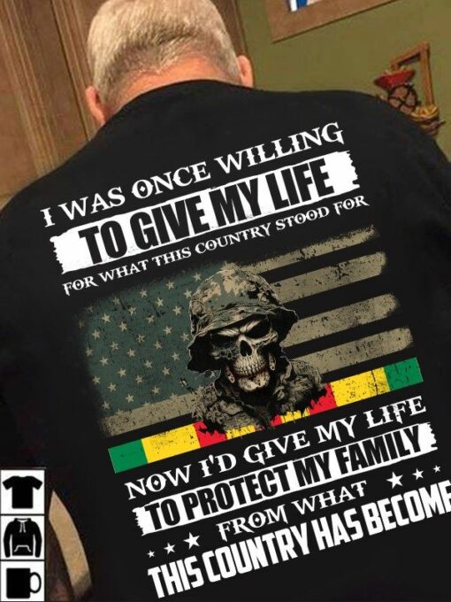 American Veterans Soldier Life Protect Family Shirt