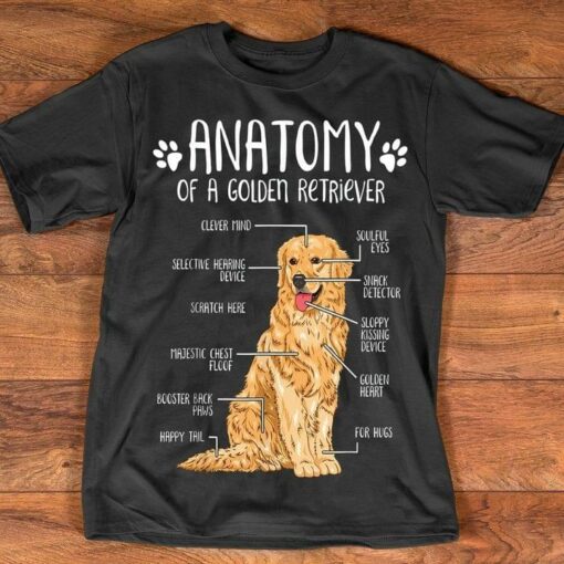 Anatomy Of A Golden Retriever Golden Dog Shirt