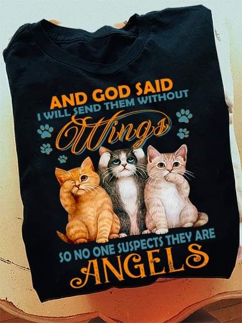 And God Said I Will Send Them Without Wings Cute Cat Shirt And God Said I Will Send Them Without Wings Cute Cat Shirt