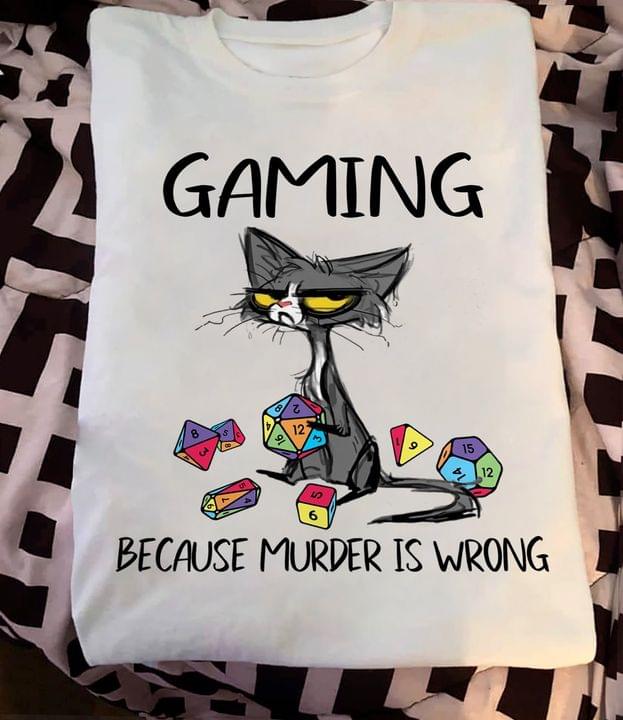 Angry Cat Gaming Because Murder Is Wrong Dungeon Cube Shirt Angry Cat Gaming Because Murder Is Wrong Dungeon Cube Shirt
