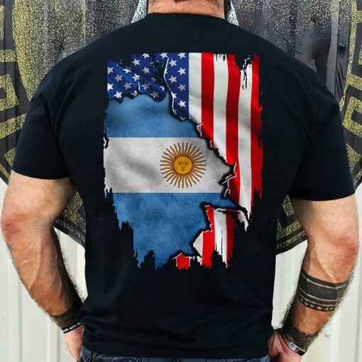 Argentina Inside United States Flag Shirt (Back Side)