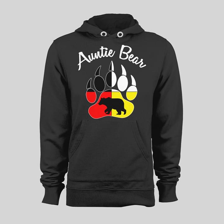 Auntie Bear Big Bear Footstep And Mini Bear Shaped Hoodie Auntie Bear Big Bear Footstep And Mini Bear Shaped Hoodie
