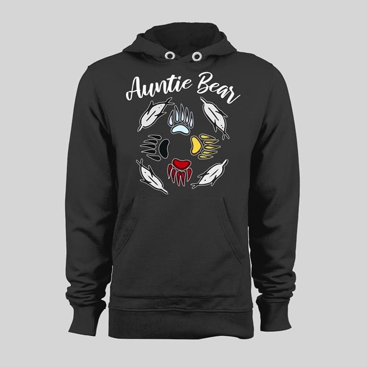 Auntie Bear Feathers And Bear Footsteps Hoodie Auntie Bear Feathers And Bear Footsteps Hoodie
