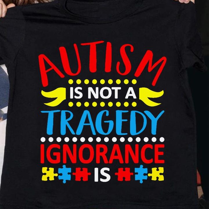 Autism Is Not A Tragedy Ignorance Is Yellow Wings Autism Puzzle Shirt Autism Is Not A Tragedy Ignorance Is Yellow Wings Autism Puzzle Shirt