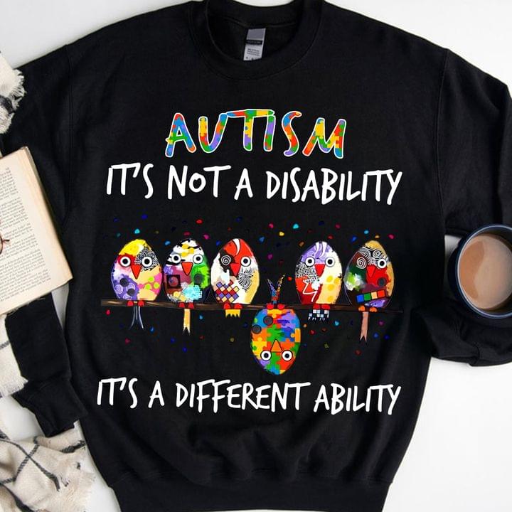 Autism It's Not A Disability It's A Different Ability Colorful Parrots Shirt Autism It's Not A Disability It's A Different Ability Colorful Parrots Shirt