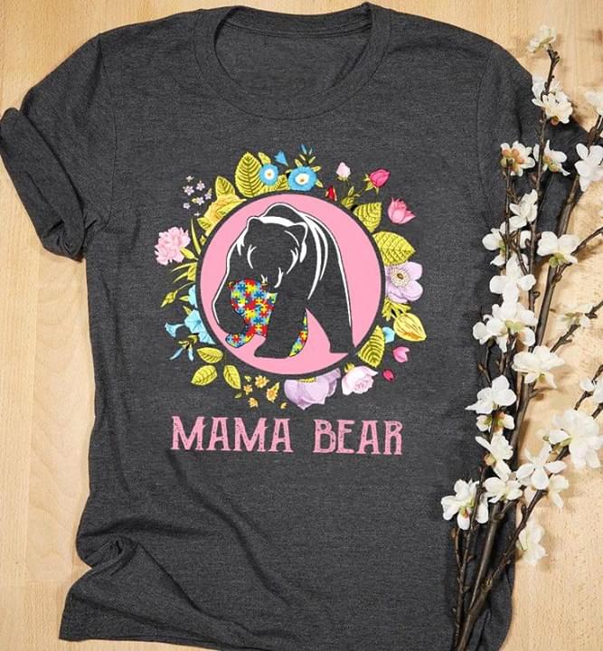 Autism Mama Bear Protecting Family Shirt Autism Mama Bear Protecting Family Shirt