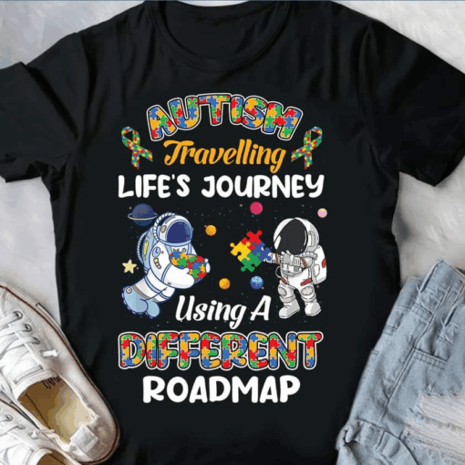 Autism Travelling Life’s Journey Using a Different Roadmap T-Shirt