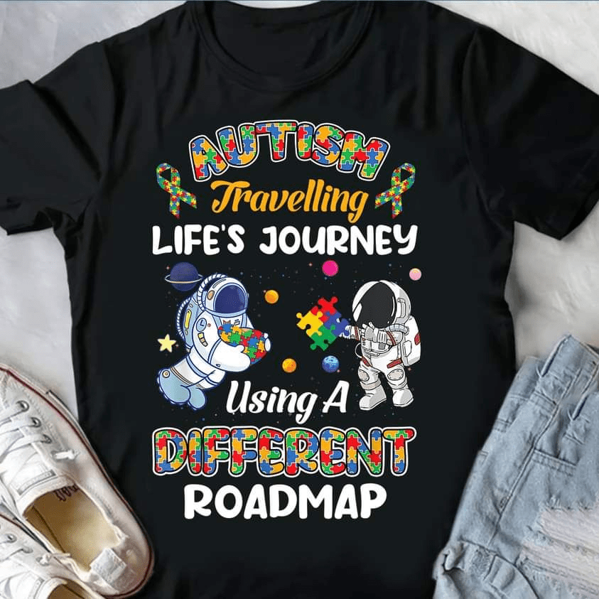 Autism Travelling Life's Journey Using a Different Roadmap T-Shirt Autism Travelling Life's Journey Using a Different Roadmap T-Shirt