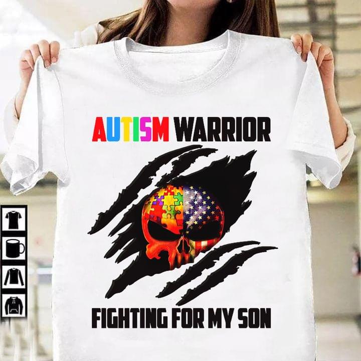Autism Warrior Fighting For My Son American Flag Jigsaw Puzzle Skull Shirt Autism Warrior Fighting For My Son American Flag Jigsaw Puzzle Skull Shirt