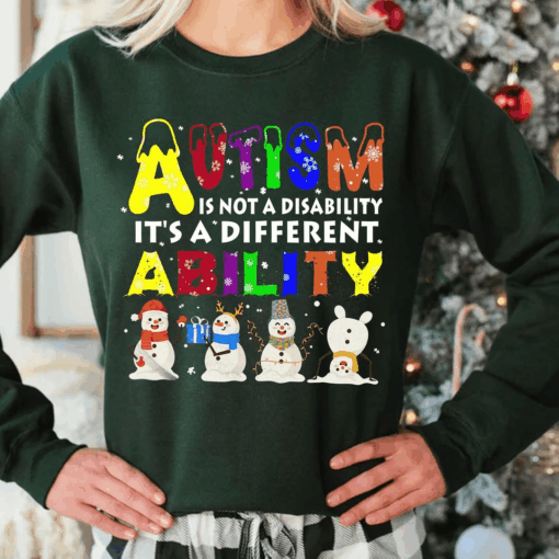 Autism is not a Disability, It’s a Different Ability Christmas T-Shirt