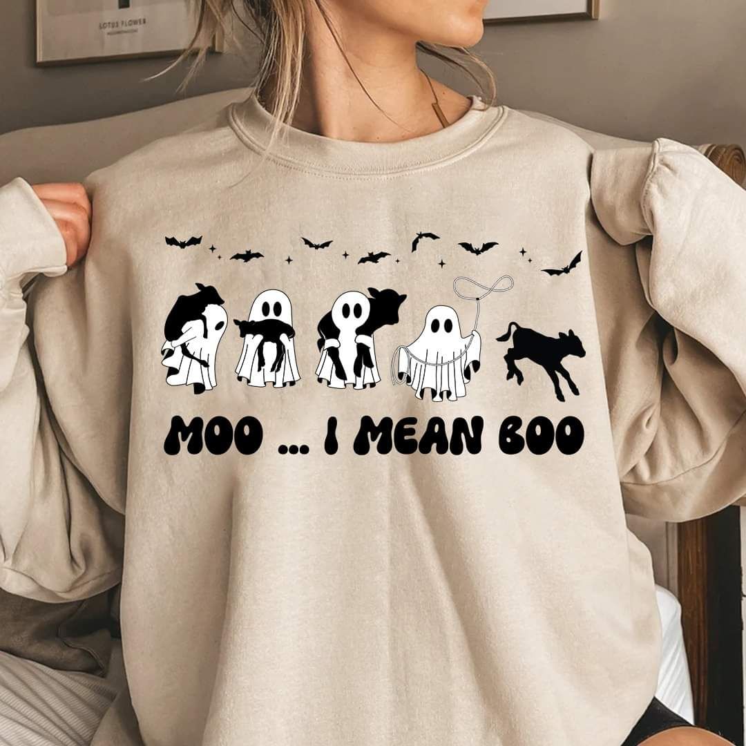 Baby Cow And Ghost Halloween Shirt, Moo I Mean Boo Baby Cow And Ghost Halloween Shirt, Moo I Mean Boo