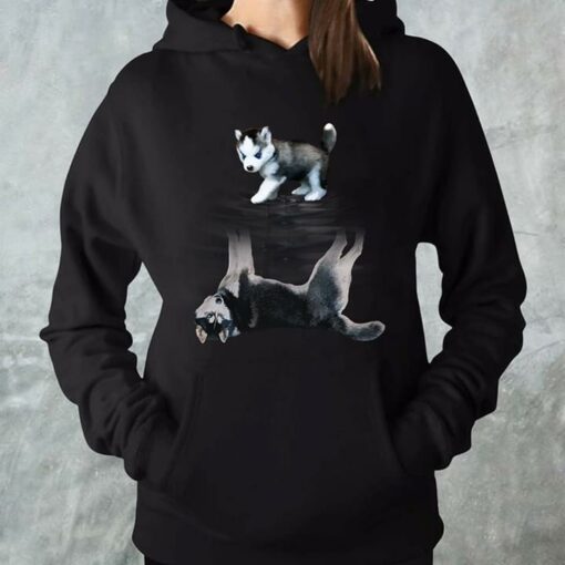 Baby Husky Water Mirror Effect Giant Husky Hoodie