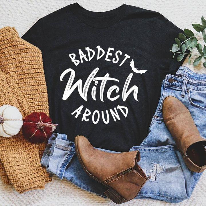 Baddest Witch Around Bat Halloween Shirt Baddest Witch Around Bat Halloween Shirt