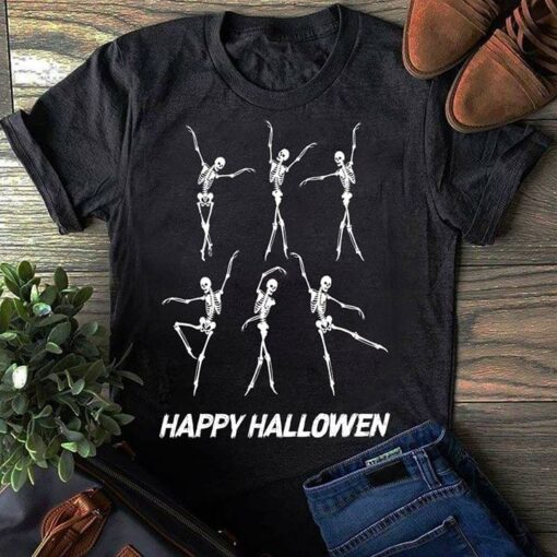 Ballerina Skeletons Happy Halloween Shirt