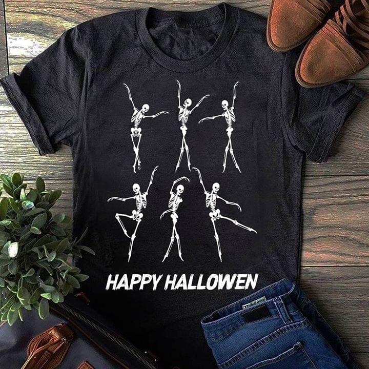 Ballerina Skeletons Happy Halloween Shirt Ballerina Skeletons Happy Halloween Shirt