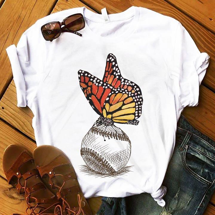 Baseball And Beautiful Butterfly Shirt Baseball And Beautiful Butterfly Shirt