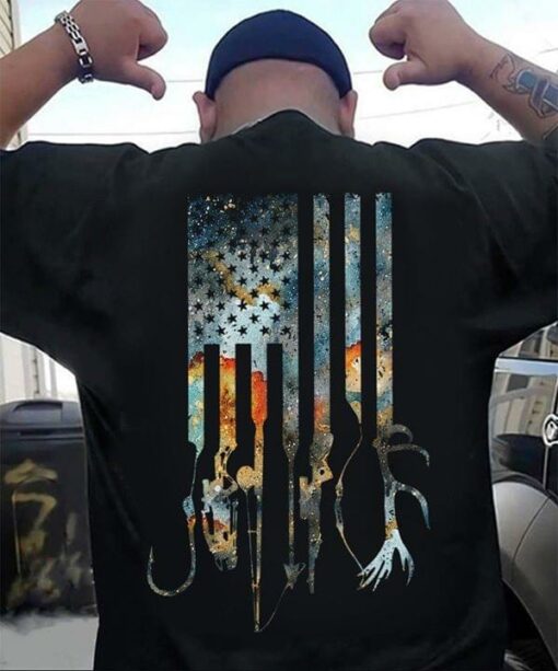 Basic American Flag Wars Shirt (Back Side)