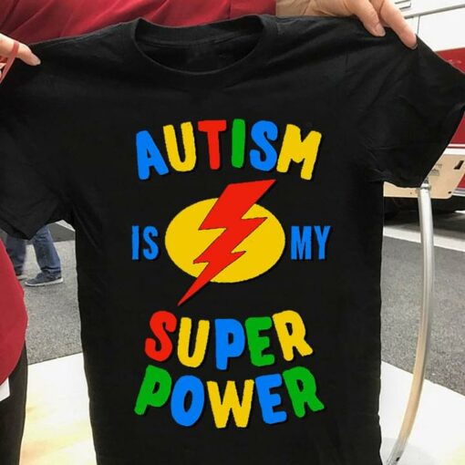 Basic Autism Is My Superpower Thunder Sympol Autism Shirt