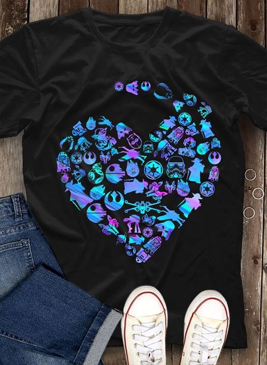 Basic Blue Purple Heart Star Wars Shirt Basic Blue Purple Heart Star Wars Shirt