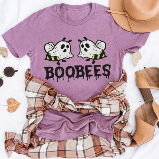 Basic Boobees Cute Cartoon Bees Wearing Ghost Masks Halloween Shirt