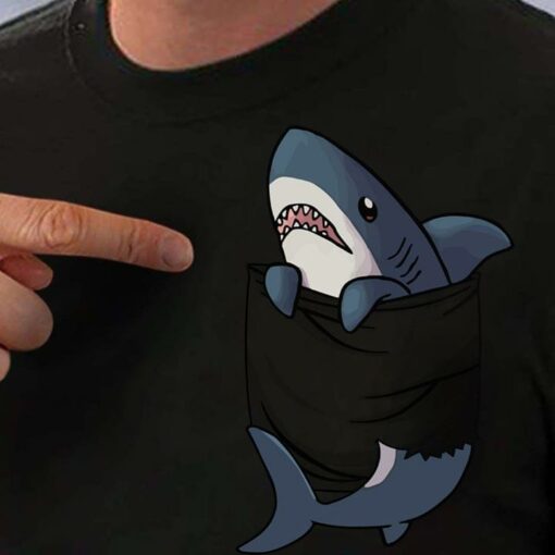 Basic Cute Cartoon Shark Fish Shirt