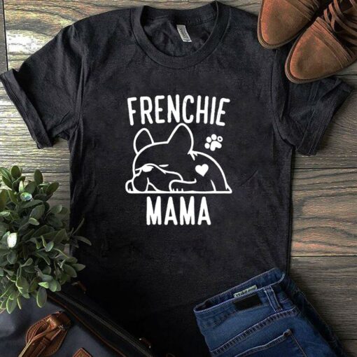 Basic Frenchie Mama Cute Bulldog Dog Footprint Shirt