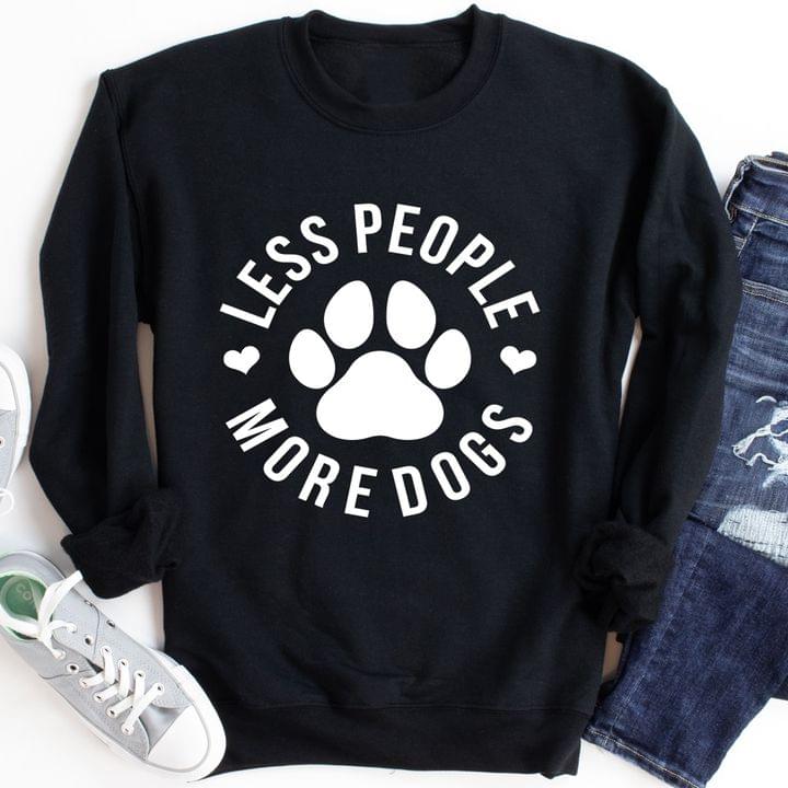 Basic Less People More Dogs Hearts Dog Footprint Shirt Basic Less People More Dogs Hearts Dog Footprint Shirt