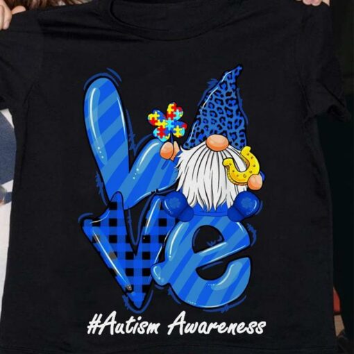 Basic Love Autism Awareness Gnomie Taking Autism Clover Shirt