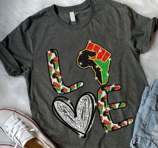 Basic Love Colorful Fist And White Heart Shirt