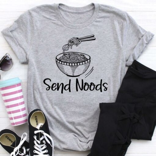 Basic Send Noods Cartoon Bowl Of Noodles Shirt